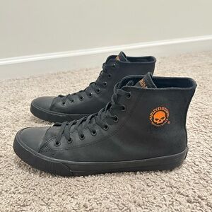 Harley-Davidson Black and Orange High-Top Sneakers